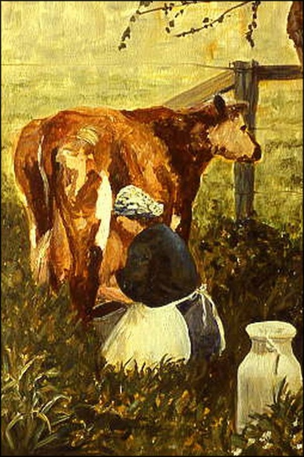 Vache et Paysanne