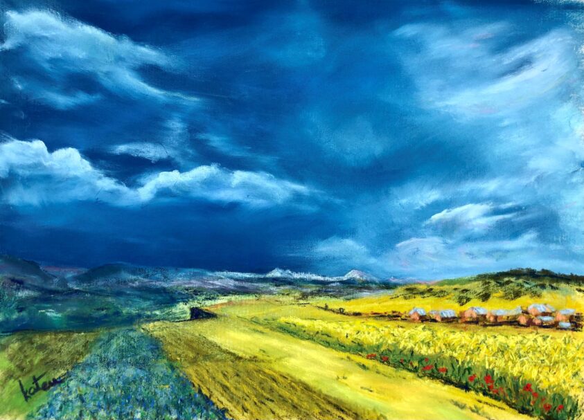 paysage jaune et bley